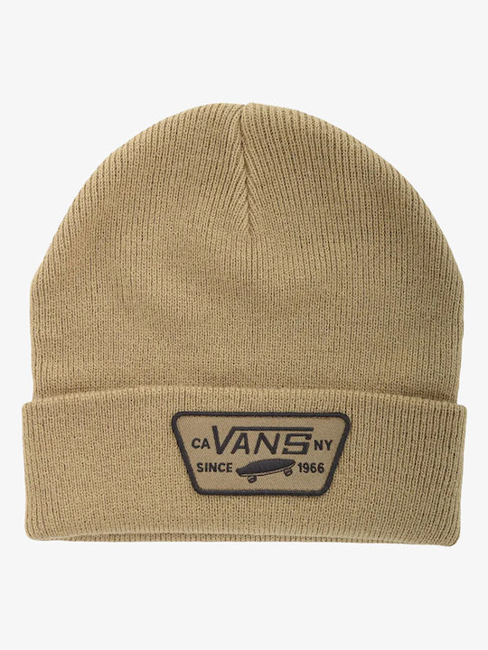 Vans Milford Beanie Unisex Beanie Knitted in Khaki color