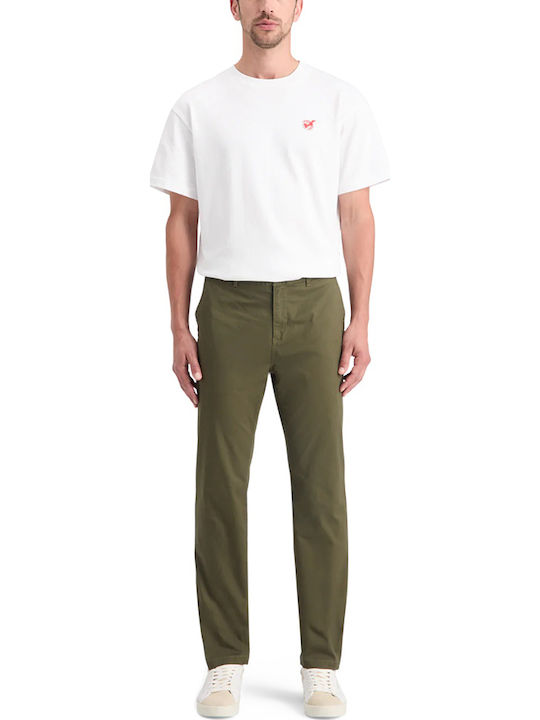 Stuart Παντελόνι Chino Ελαστικό σε Slim Εφαρμογή Χακί