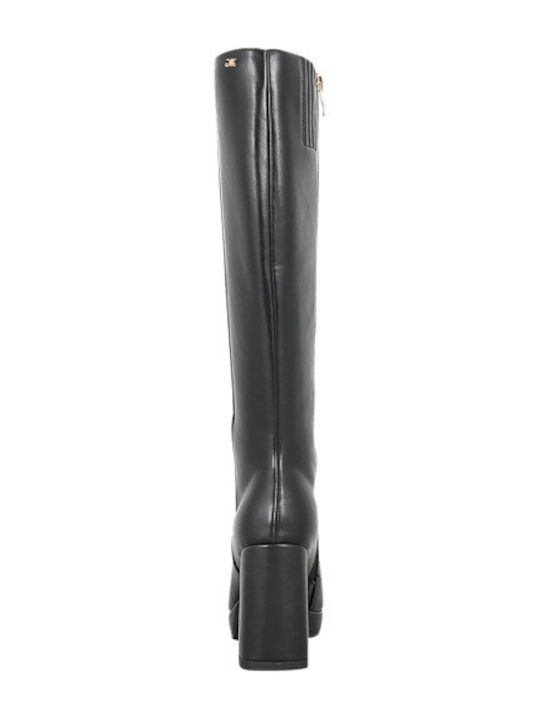 Synthetic Leather High Heel Women's Boots Black