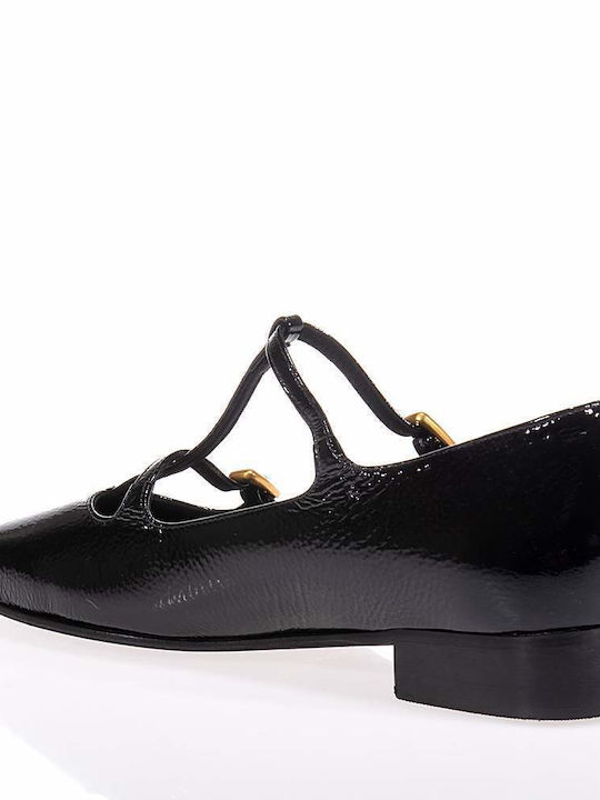 Komis & Komis Damen Ballerinas aus Lackleder in Schwarz Farbe