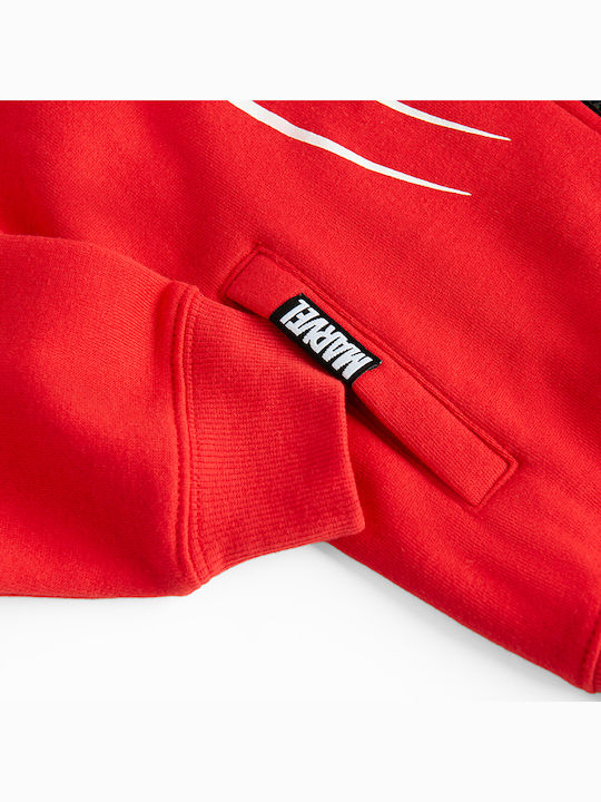 Kinder-Sweatshirt Strickjacke mit Kapuze Rote Spiderman