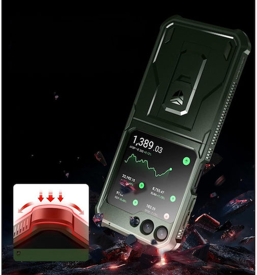 Carcasă robustă Samsung Galaxy Z Flip 5 5G Dexnor cu suport clip Verde
