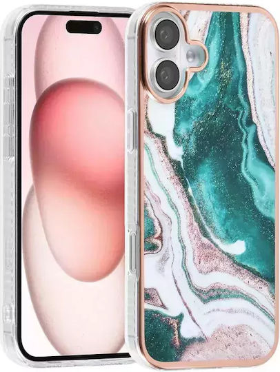 Tuniq iPhone 16 Plus Silicone Case Marble Green