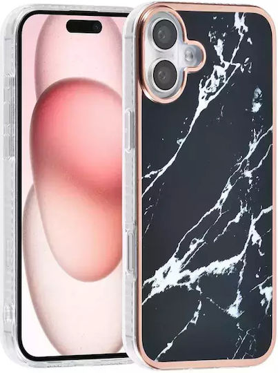 Tuniq iPhone 16 Plus Silicone Case Marble Black