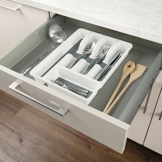 Wenko Plastic Drawer Cutlery Tray 36.5x26.5x5cm White
