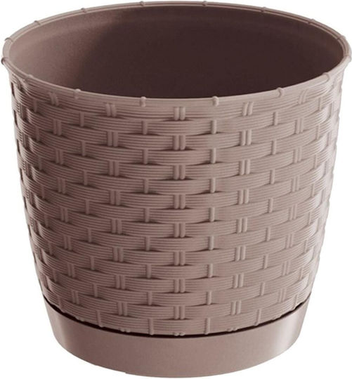Prosperplast Planter Rattan Brown 25x25cm.