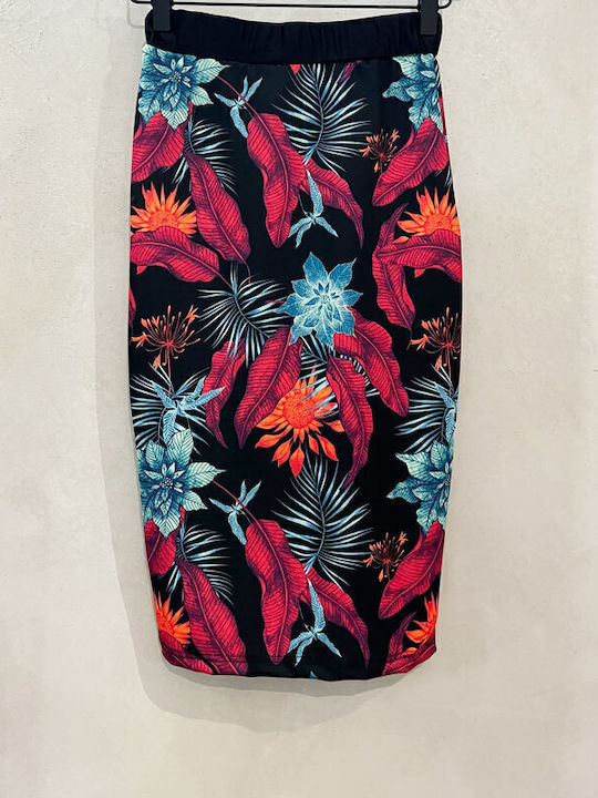 Pencil Midi Φούστα Floral Black
