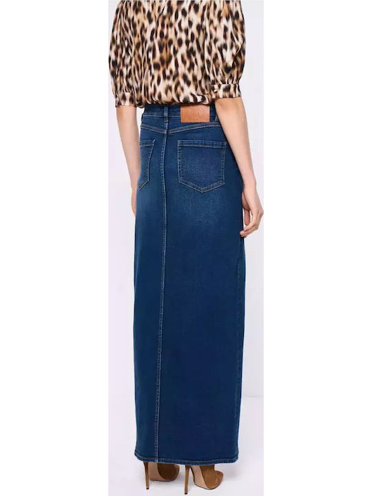 Denim Maxi Skirt Blue