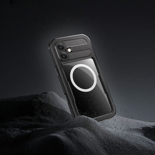 Wasserdichte Hülle IP68 iPhone 16 Plus Shellbox Magsafe Schwarz