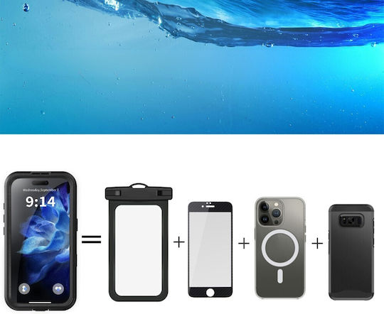 Wasserdichte Hülle IP68 iPhone 16 Plus Shellbox Magsafe Schwarz