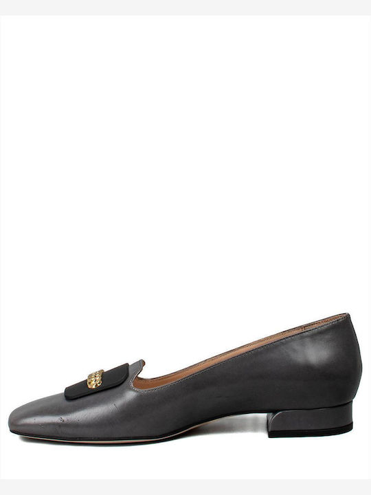 Δερμάτινα Γυναικεία Loafers σε Γκρι Χρώμα
