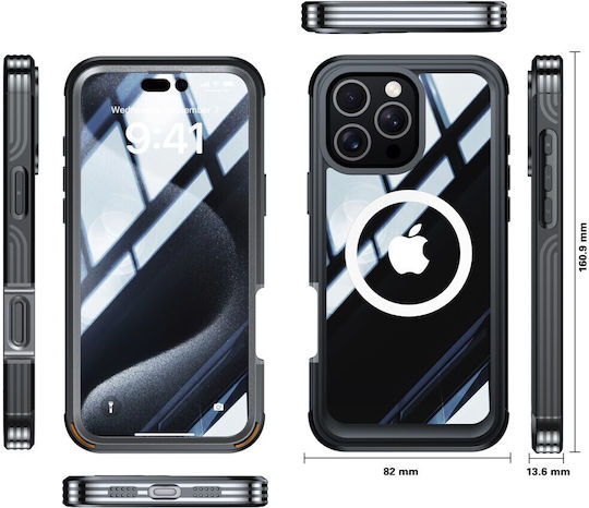 Θήκη Iphone 16 Pro Max Shockproof Μεμβράνη Οθόνης Magsafe Μαύρη