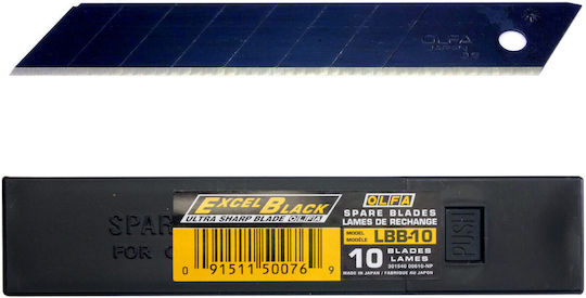 Replacement Blades Olfa Cutter Set 10 18 Mm Extremely Sharp Excel Black