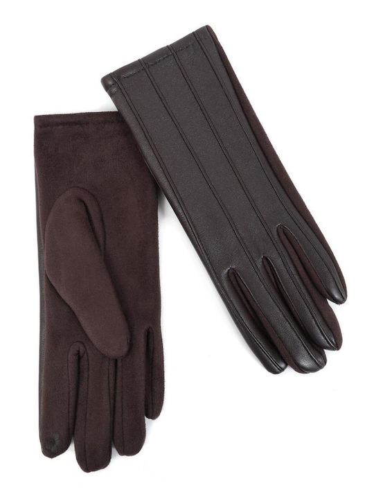 Doca Unisex Leather Gloves Brown