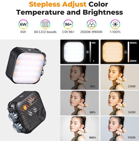 K&F Concept LED светлина 6W с Яркост LUX 900 Лукс
