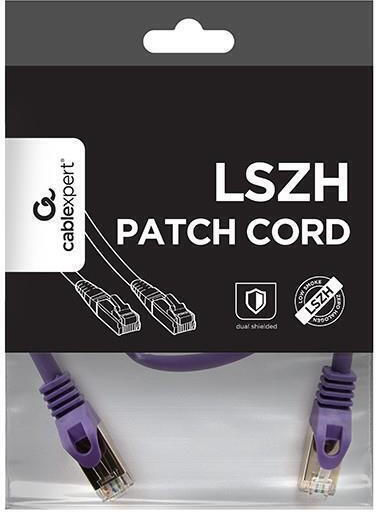 Cablexpert S/FTP Cat.6a Network Cable Ethernet 0.5m Purple