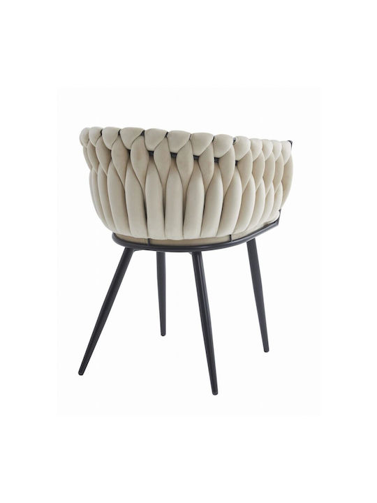 Stühle Küche Beige And Black 1Stück 61x55x79cm