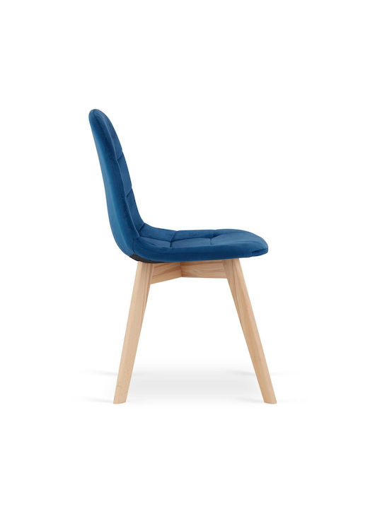 Kitchen Velvet Chair Blue 44.5x54x81.5cm