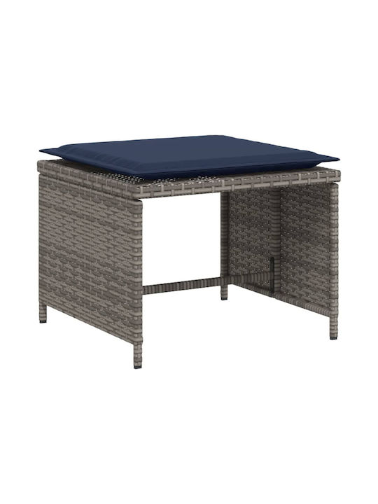 Fotoliu de exterior Rattan Gri cu pernă 50x50x36cm
