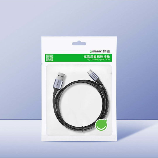 Ugreen US288 Braided USB 2.0 Cable USB-C male - USB-A 15W Γκρι 1m 60126