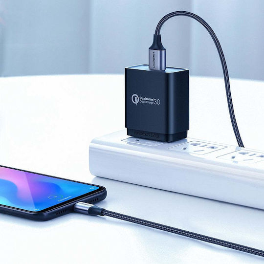 Ugreen US288 Braided USB 2.0 Cable USB-C male - USB-A 15W Γκρι 1m 60126