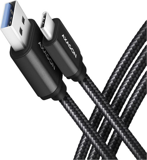 Axagon Geflochten USB 3.0 Kabel USB-C männlich - USB-C 60W Schwarz 1m (BUCM3-CM10AB)