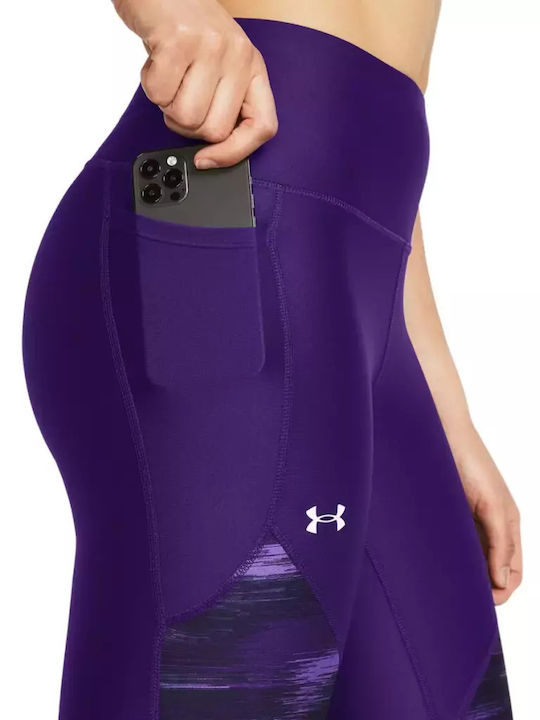 Panel Ankle Training Women's Cropped Firming Leggings Purple