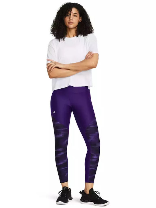 Panel Ankle Training Women's Cropped Firming Leggings Purple