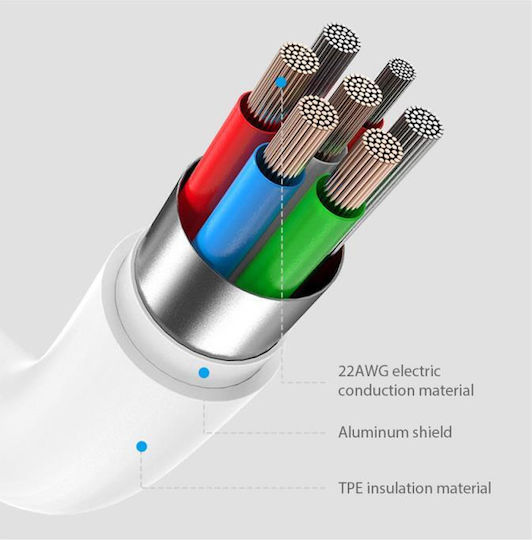 Devia Редовна USB-C към Lightning кабел 20W Бял 1м (DVCB-326868)