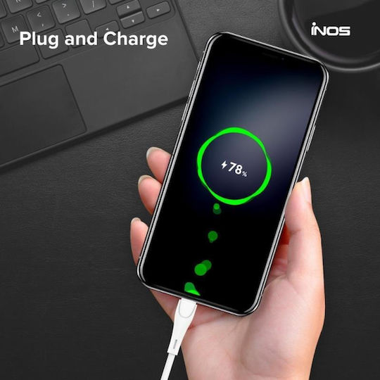 iNOS USB-A to Lightning Cable 12W White 1m