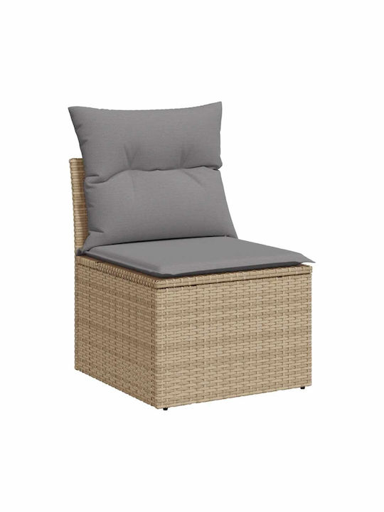 Corner Sofa Outdoor Rattan with Chest and Pillows 55x55x34cm