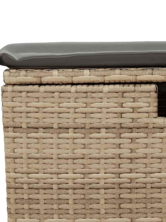Corner Sofa Outdoor Rattan with Chest and Pillows 55x55x34cm