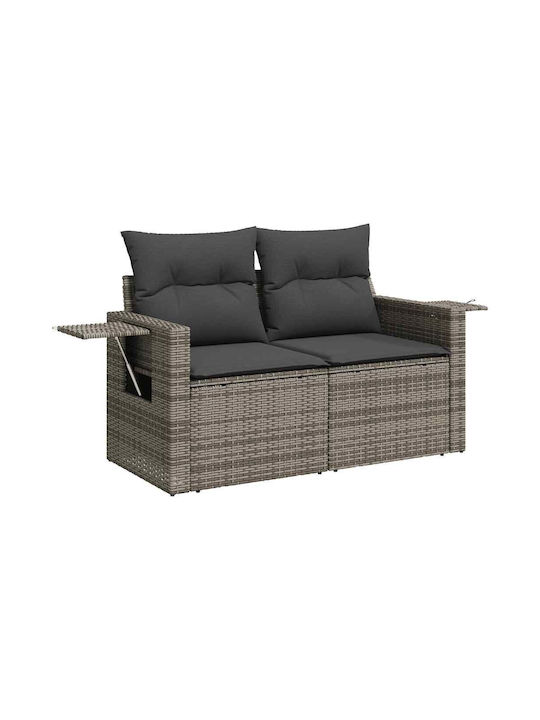 Corner Sofa Outdoor Rattan with Chest and Pillows 55x55x34cm