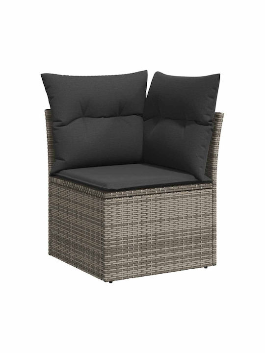 Corner Outdoor Sofa Rattan with Chest and Cushions 55x55x69cm