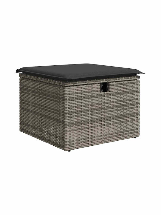 Corner Outdoor Sofa Rattan with Chest and Cushions 55x55x69cm