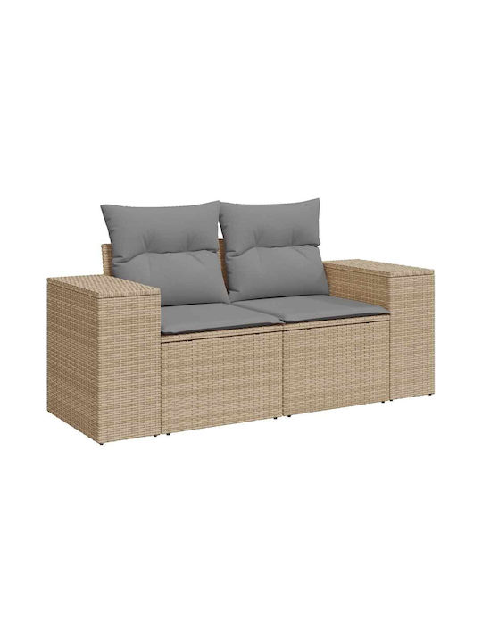 Corner Outdoor Sofa Rattan with Chest and Cushions 55x55x69cm