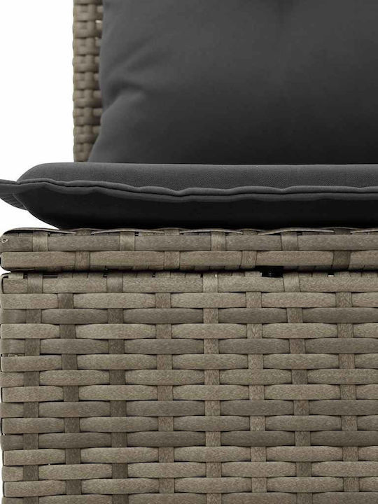 Corner Sofa Outdoor Rattan with Chest and Pillows 55x55x34cm