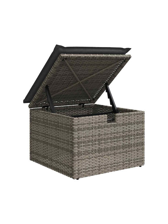 Corner Sofa Outdoor Rattan with Chest and Pillows 55x55x34cm
