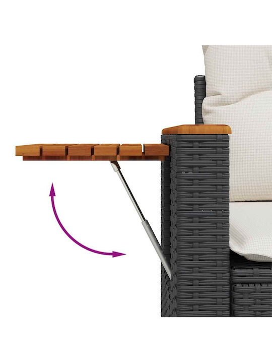 Corner Sofa Outdoor Rattan with Chest and Pillows 55x55x34cm