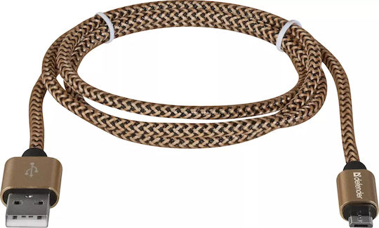 Defender Braided USB 2.0 to micro USB Cable Χρυσό 1m (87800)