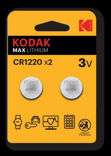 Kodak Max Lithium Батерии За часовници CR1220 3V 2бр