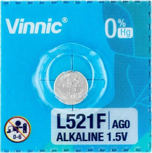 Vinnic AG0/L521F Алкален Батерия За часовници LR60 1.5V 1бр