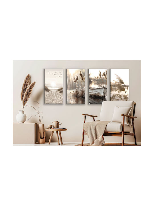 Decowalls Fourfold Painting on Canvas 80x160cm