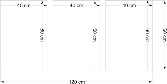 Decowalls Triplu Tablou pe Pânză 60x120cm