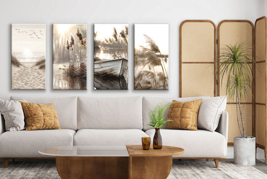 Decowalls Четирикратен Картина Платнен 80x160см