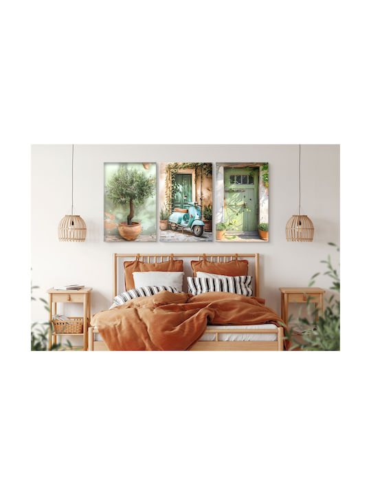 Decowalls Τρίπτυχος Πίνακας σε Καμβά 60x120cm