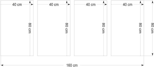 Decowalls Четирикратен Картина Платнен 80x160см