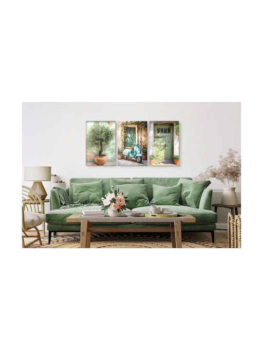 Decowalls Τρίπτυχος Πίνακας σε Καμβά 60x120cm