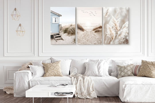 Decowalls Τρίπτυχος Πίνακας σε Καμβά 60x120cm