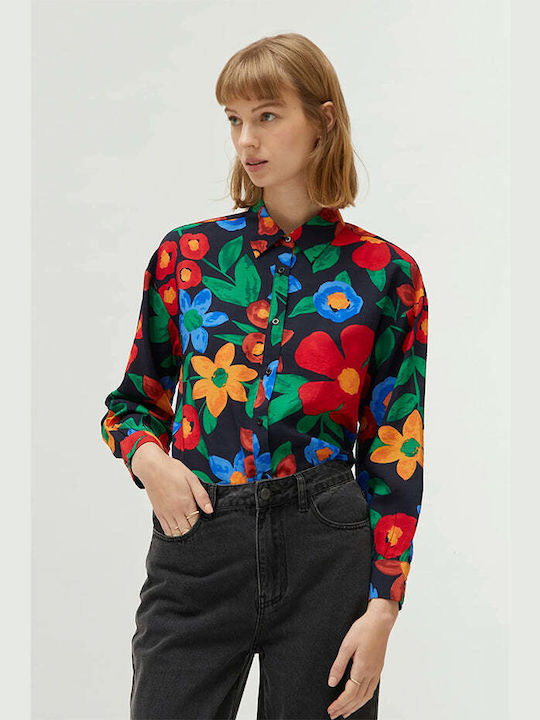 Compania Fantastica Women's Floral Long Sleeve Shirt Multicolor